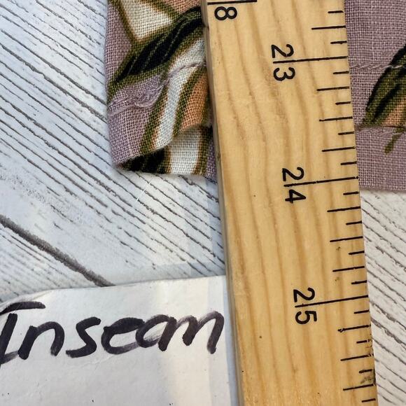 NWT Tahari Large 100% Linen purple crop wide leg pants tropical beachy vacation - Picture 7 of 7